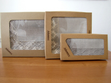 polish linen tablecloths in paper box
